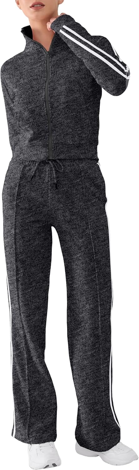 DITOK Track Suits for Women Set 2 Piece Spring Lounge Outfits Zip Up Sweatshirt & Sweatpants with Pocket Jogger Sweatsuits