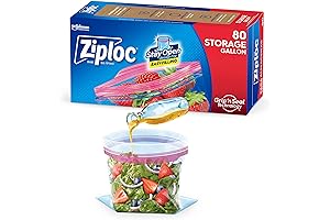 Stand-Up Zip Lock Gallon Storage Bags for Effortless Food Preservation (80 Count)