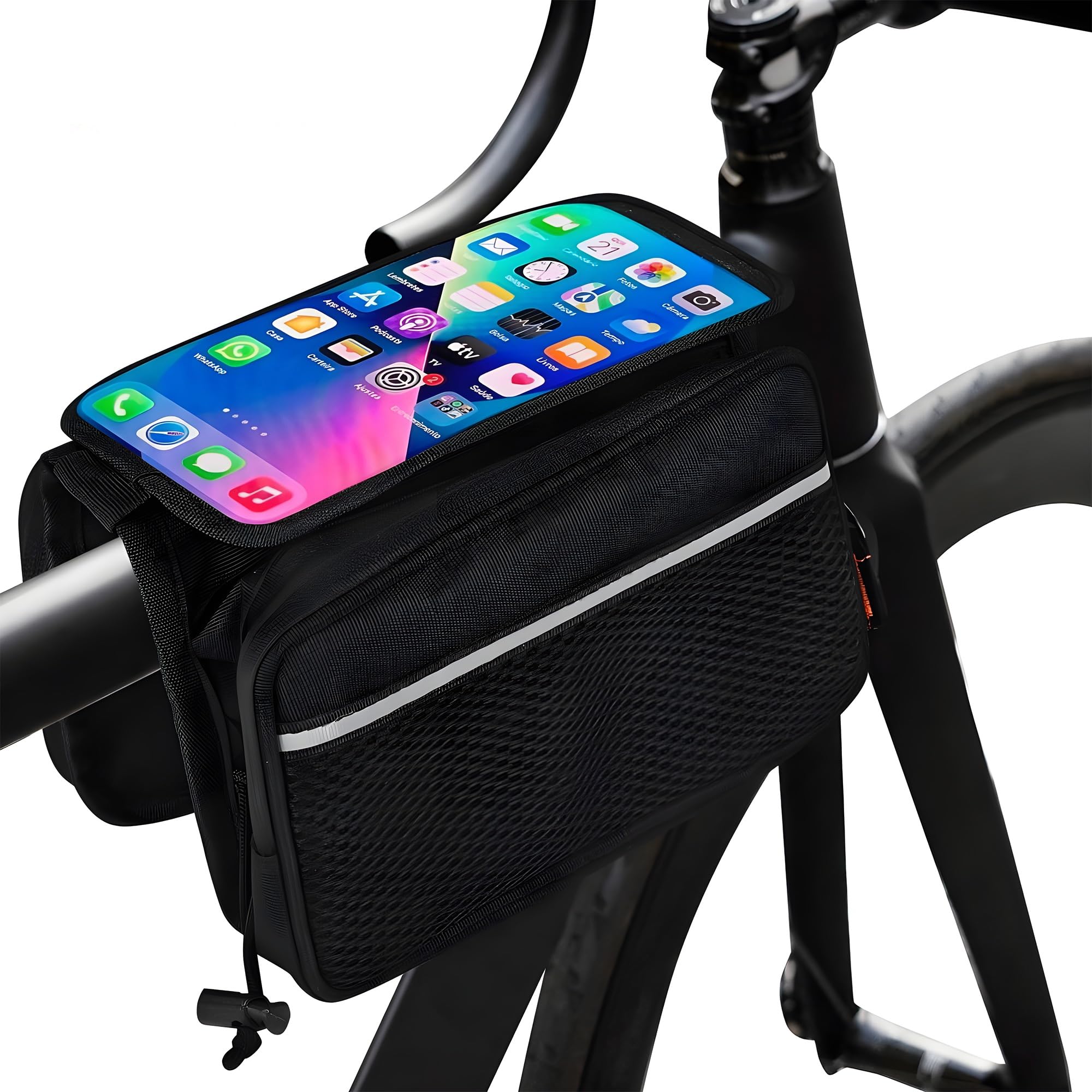 TANTRA Polyester Bicycle Double Sided Handlebar Front Frame/Tube Bag with Waterproof Touch Screen Bicycle Pouch Mobile Phone Holder (B0CWRFLWPL) Amazon Price History, Amazon Price Tracker
