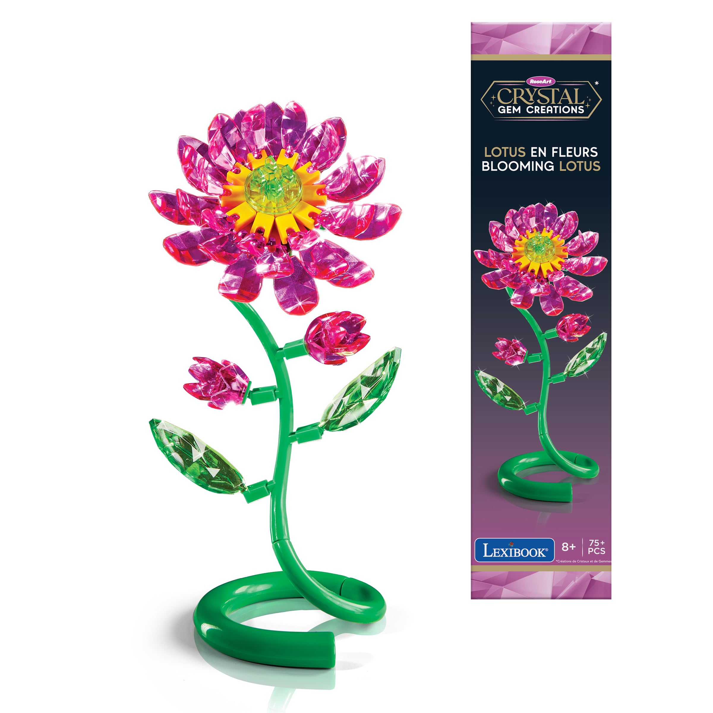 Lexibook, Crystal Gem Lotus Flower, Green Rose, CRSS61