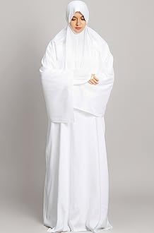Hijab's Womens White Prayer Dress Namazi White Dress