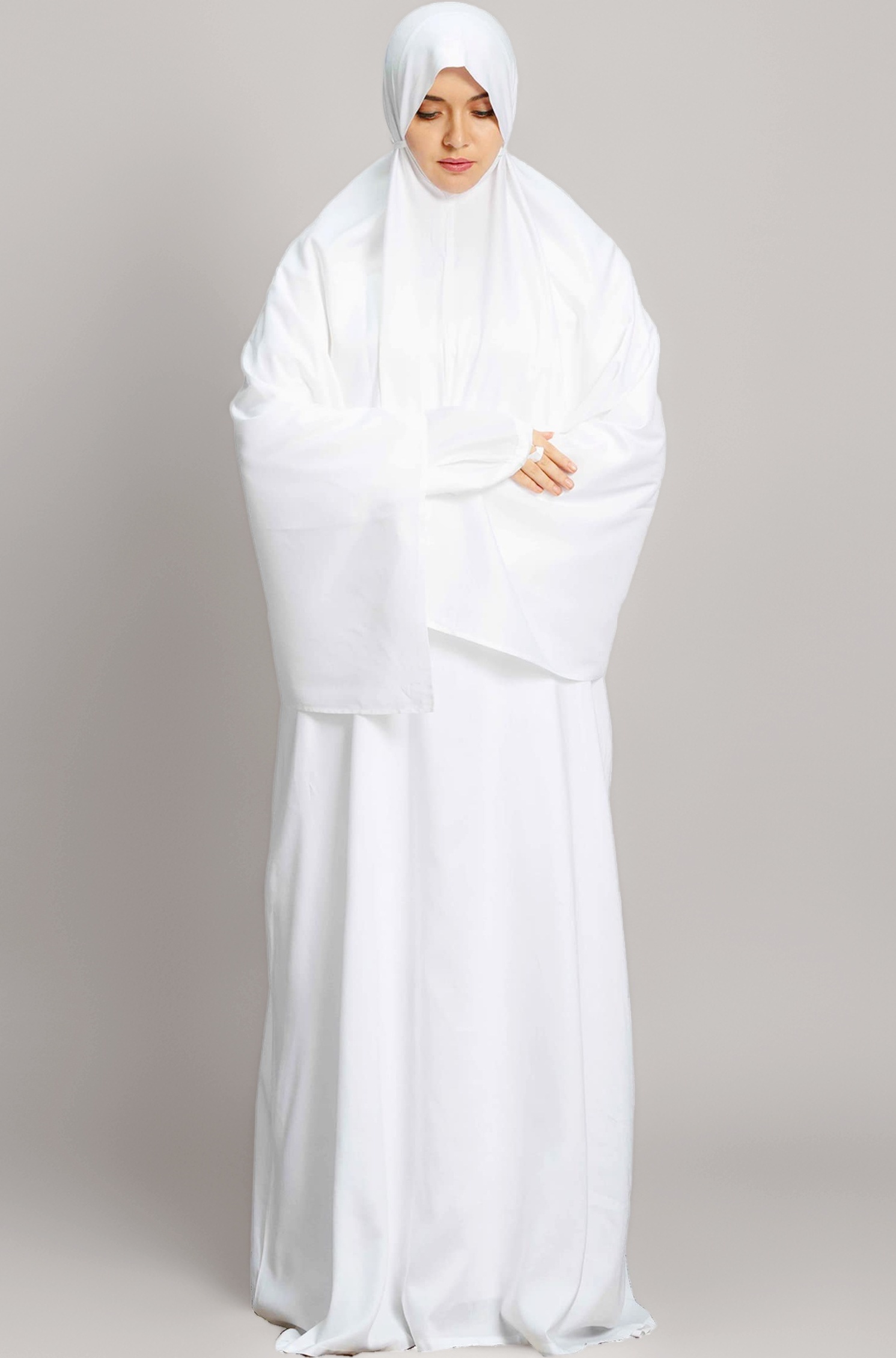 Hijab's Womens White Prayer Dress Namazi White Dress