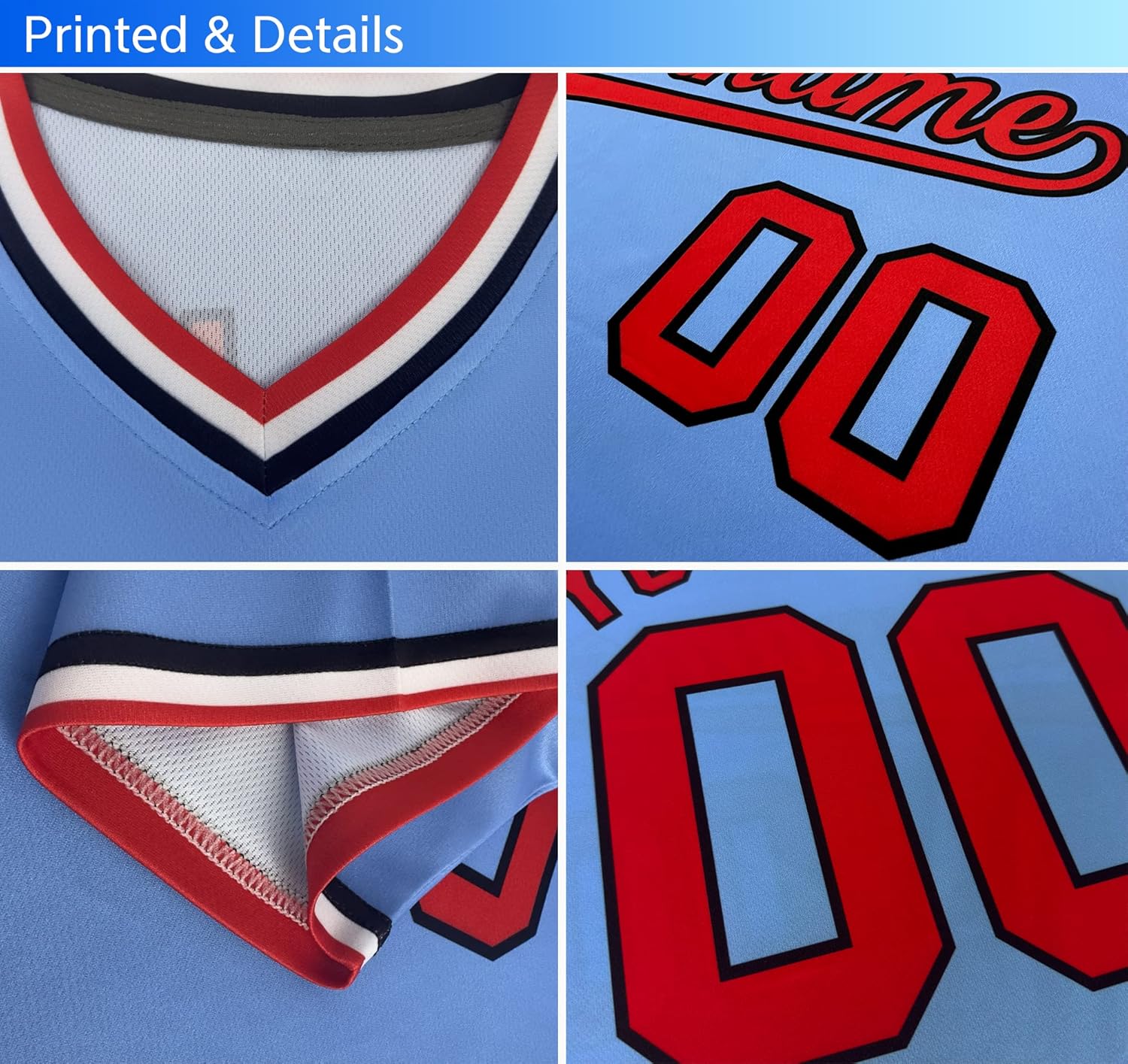 KXK Custom V-Neck Baseball Jersey Pullover Sports Shirt Personalized Stitched Name Number for Men Women Youth - Image 4