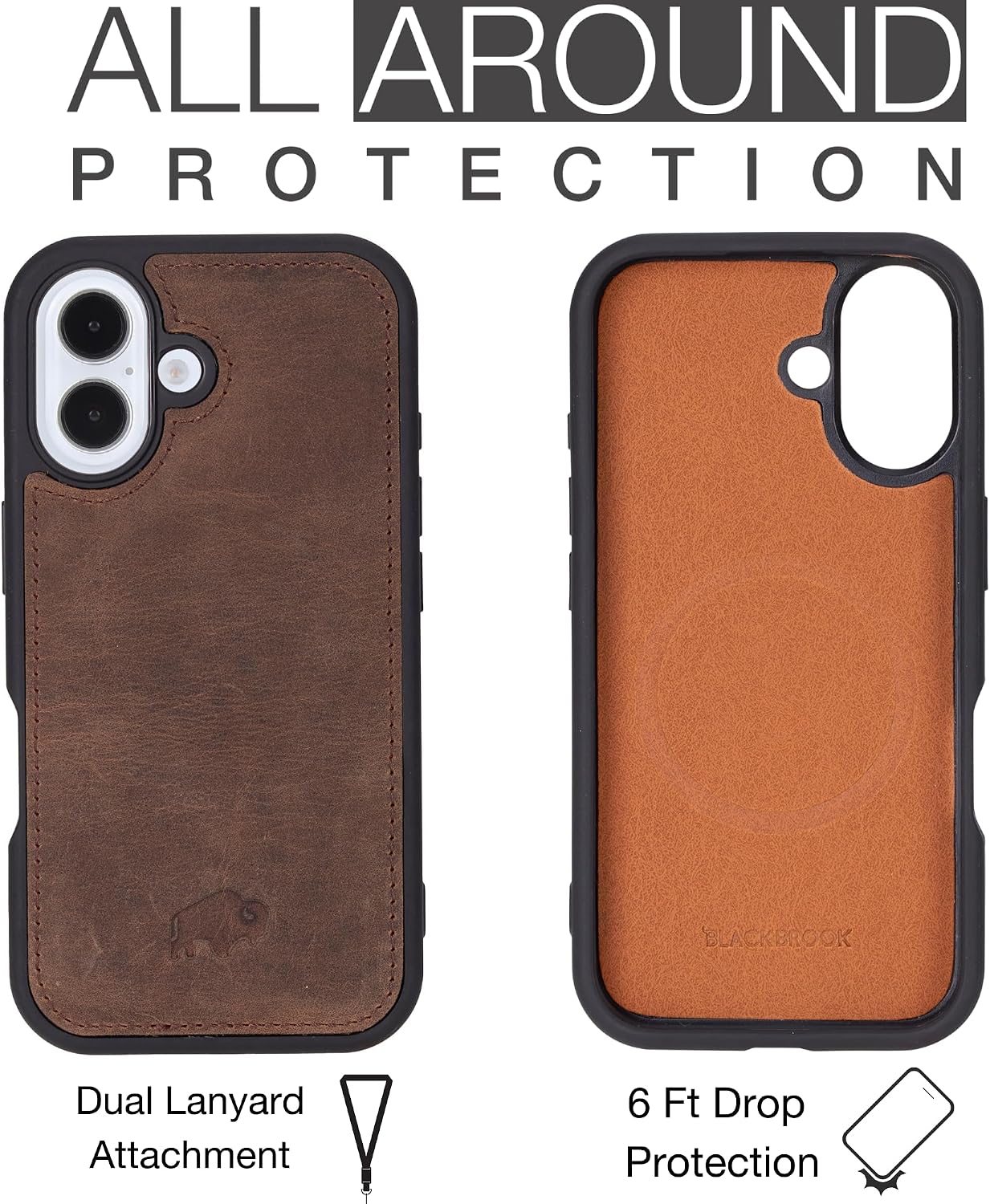 BLACKBROOK Case for iPhone 16 Plus Wallet Case for Men and Women, Tudor Trifold Leather 2-in-1 Set for MagSafe Charging, Cash, ID and 8 Card Slots with RFID Block, Compatible with iPhone 16 Plus