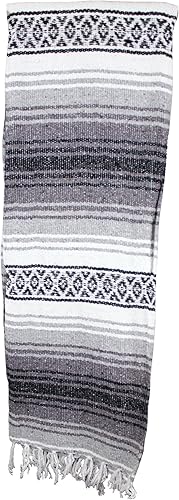 Miniatura 3 de Cobija auténtica mexicana para yoga, Gris