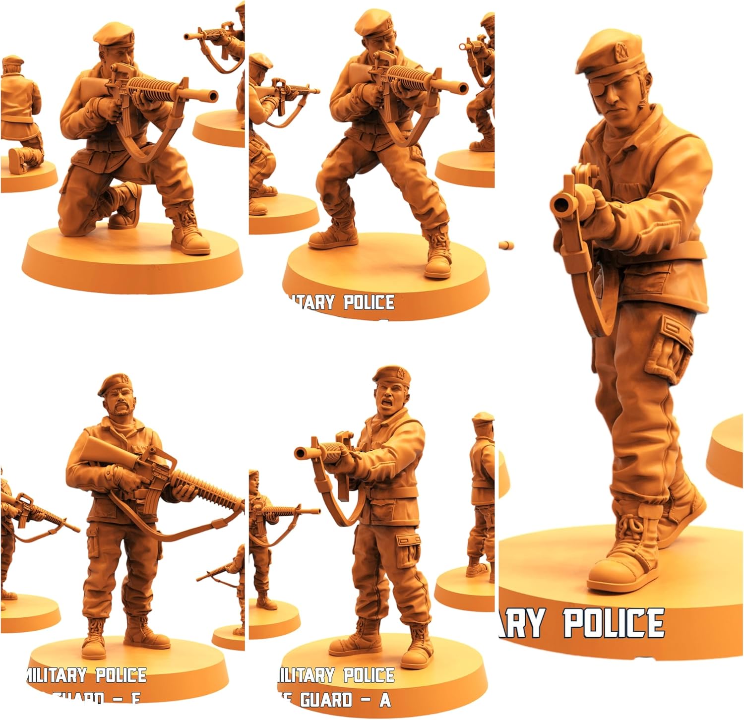 TYL Human Military Police Entrance Guards Unpainted Miniature for War Gaming | RPG Scale Figures, Detailed Tabletop Board Game Accessories | Realistic Tabletop Miniatures (Combo of 5, 32mm)