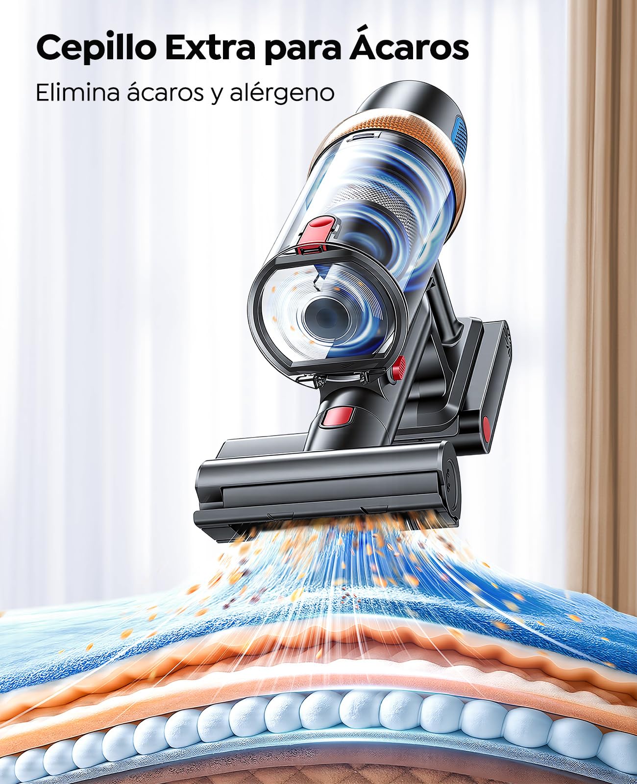 600W/50KPa Aspiradora sin Cable,65 Mins Autonomía,Aspirador Escoba Vertical con Cepillo Antiácaros,Pantalla Táctil,Función Aromática,Carga en Pared,Anti-Enredos,Luz LED,Adecuado Suelos/Sofás/Mascotas