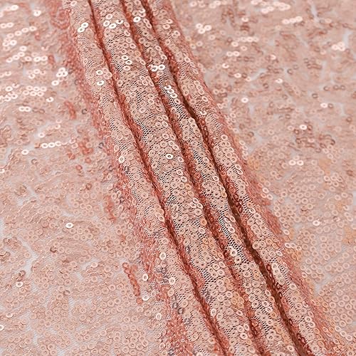 Miniatura 8 de Paquete de 10 caminos de mesa de lentejuelas color oro rosa de 12 x 72 pulgadas, camino de mesa dorado rosa con purpurina para fiestas, bodas,