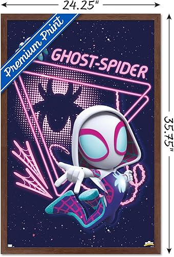 Vista 32 de Trends International Marvel Spidey And His Amazing Friends - Ghost Spider Wall Poster, 34L x 22.4W, Black Framed Version