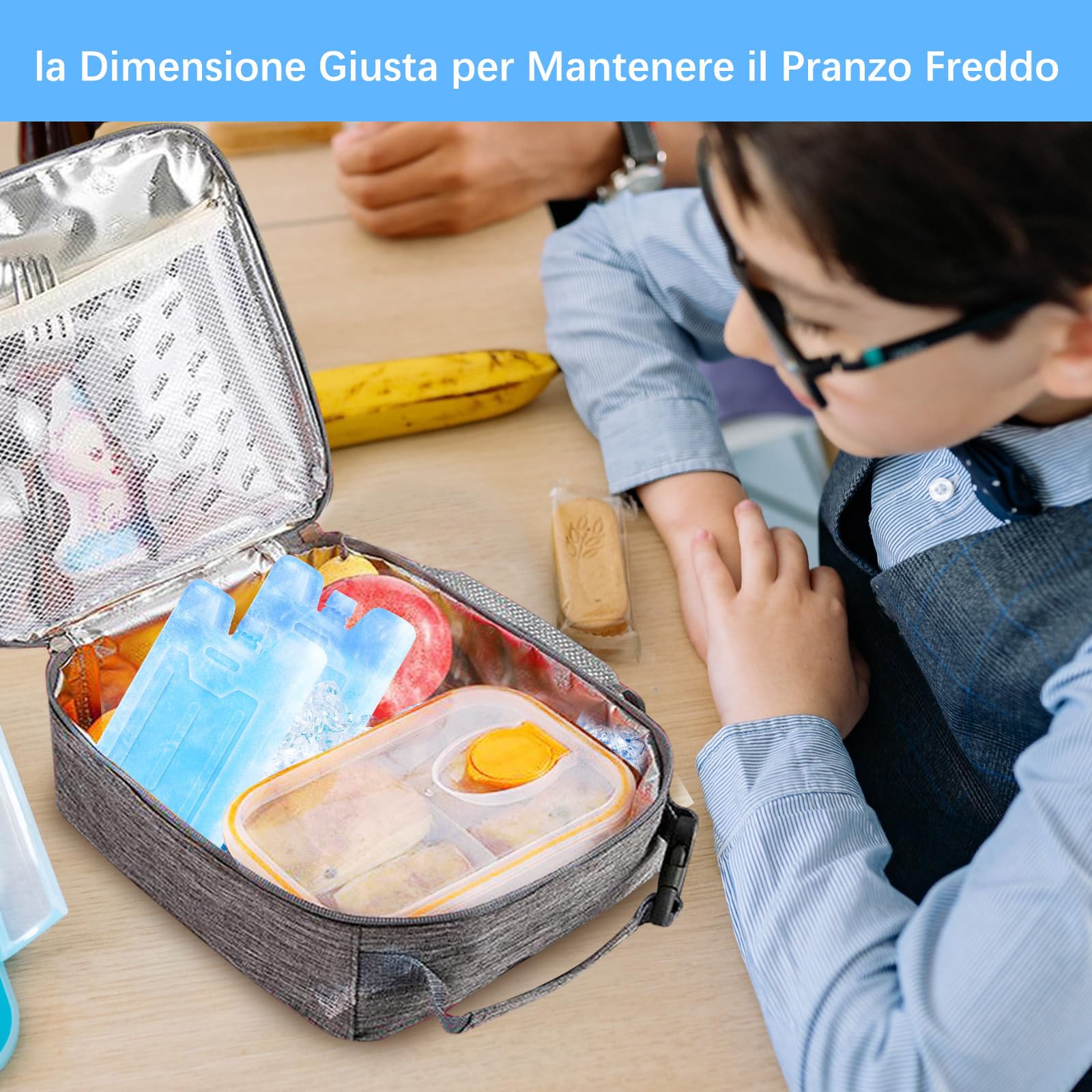 Blocchi per congelatore, riutilizzabili, per borsa termica da viaggio, picnic, campeggio, confezione da 2 pezzi