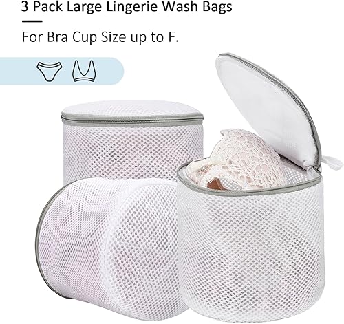Vista 14 de GOGOODA Bolsa de malla para ropa delicada, juego de 2 bolsas de lencería para lavadora, ideal para lavandería, medias, blusas, ropa