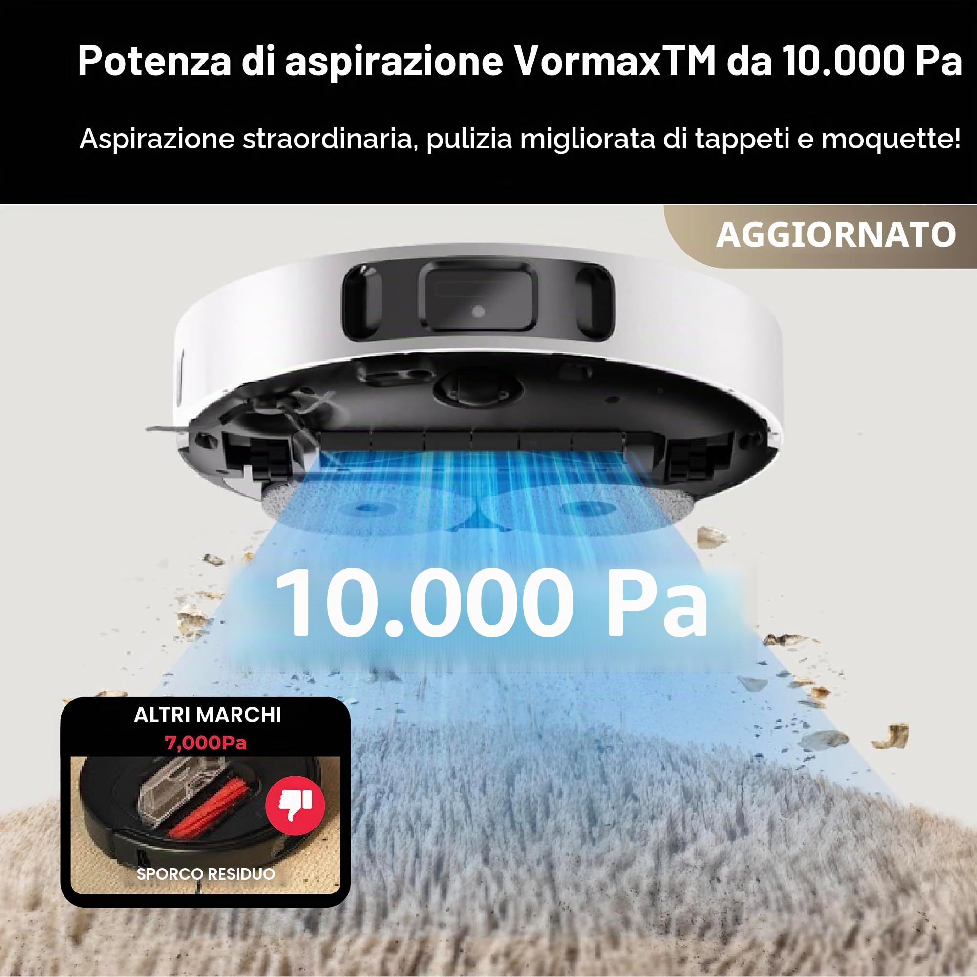 Dreame Robot aspirapolvere L10s Ultra Gen 2 con mocio, aspirazione 10000Pa, prevenzione degli ostacoli LiDAR e tecnologia MopExtend, lavaggio e asciugatura automatica del mocio, svuotamento automatico