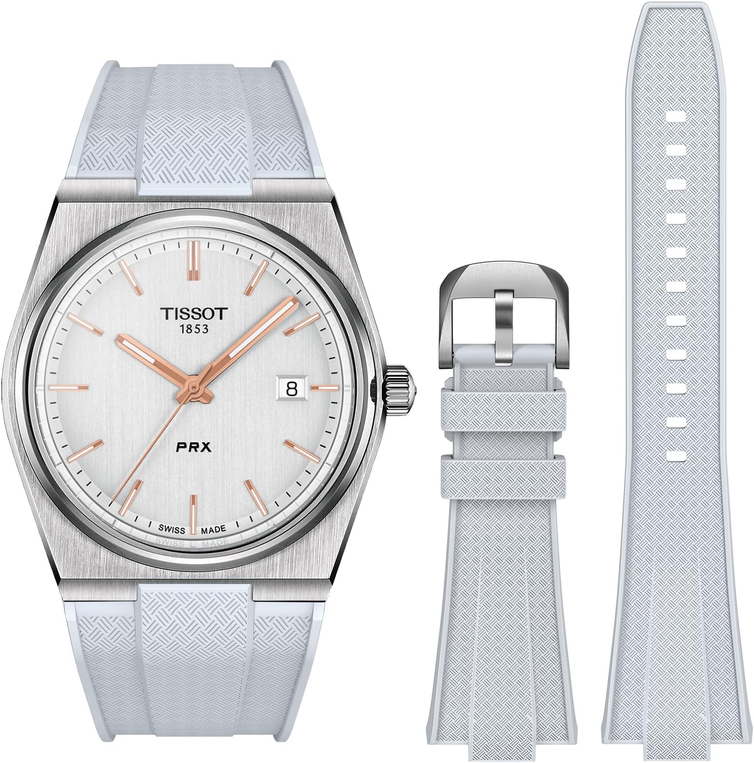 Strap for Tissot PRX Watch,Soft Liquid State Silicone Band for Tissot PRX Powermatic 80,12mm Men Women Replacement Bands for Tissot PRX Series Watch 40mm