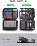 UGREEN Travel Case, Electronic Accessories Organizer Carrying Bag with Double Layer, Portable Cable Organizer for Cables, 7.9 Inch Tablet, SD Card, Power Bank Battery Charger Hard Drive Switch, Grey