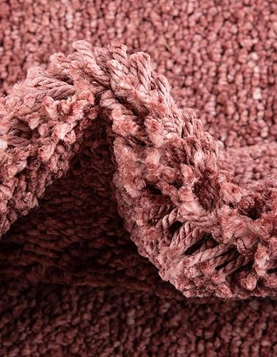 Miniatura 6 de Unique Loom Jill Zarin Jill Zarin Shaggy Chic Collection - Alfombra de área lanuda (6 pies 5 pulgadas x 9 pies, rectangular, color rojo granada)