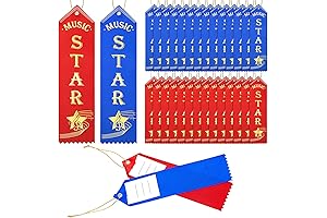 Music Star Ribbons - Award Ribbons for Kids Competition, Concert, Contests, School, Office Team