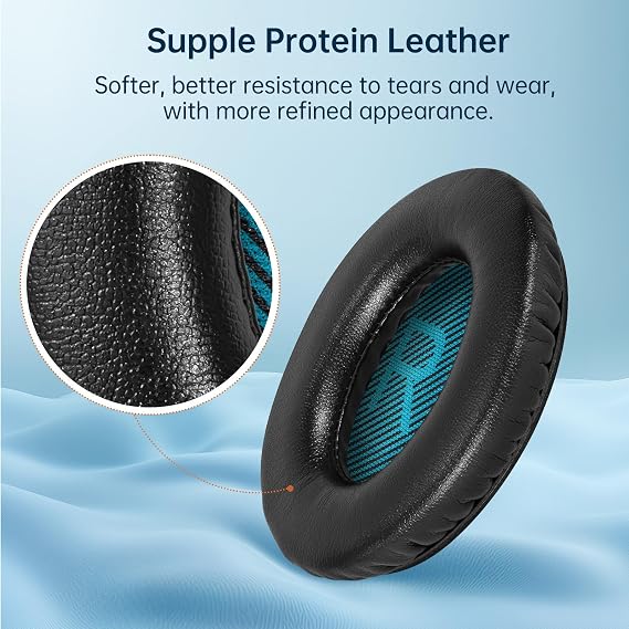 Aurivor Bose QuietComfort QC 15 25 35 35ii Replacement ear pad for 2 headphones, replacement pad for Bose QC-15 QC-25 QC-35ii QC-2 SoundLink SoundTrue Around-Ear II AE2 headset