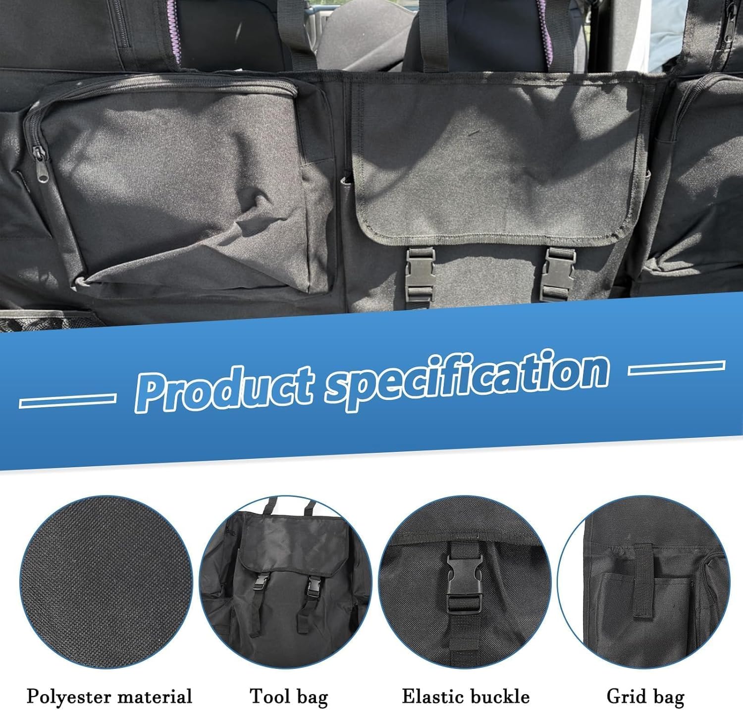 Trunk Storage Bag for Wrangler JK JL Cargo Bag with Multi-Pockets