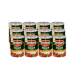 Del Monte Canned Diced Tomatoes with Basil, Garlic, Oregano and No Added Salt, 14.5 Ounce (Pack of 12)