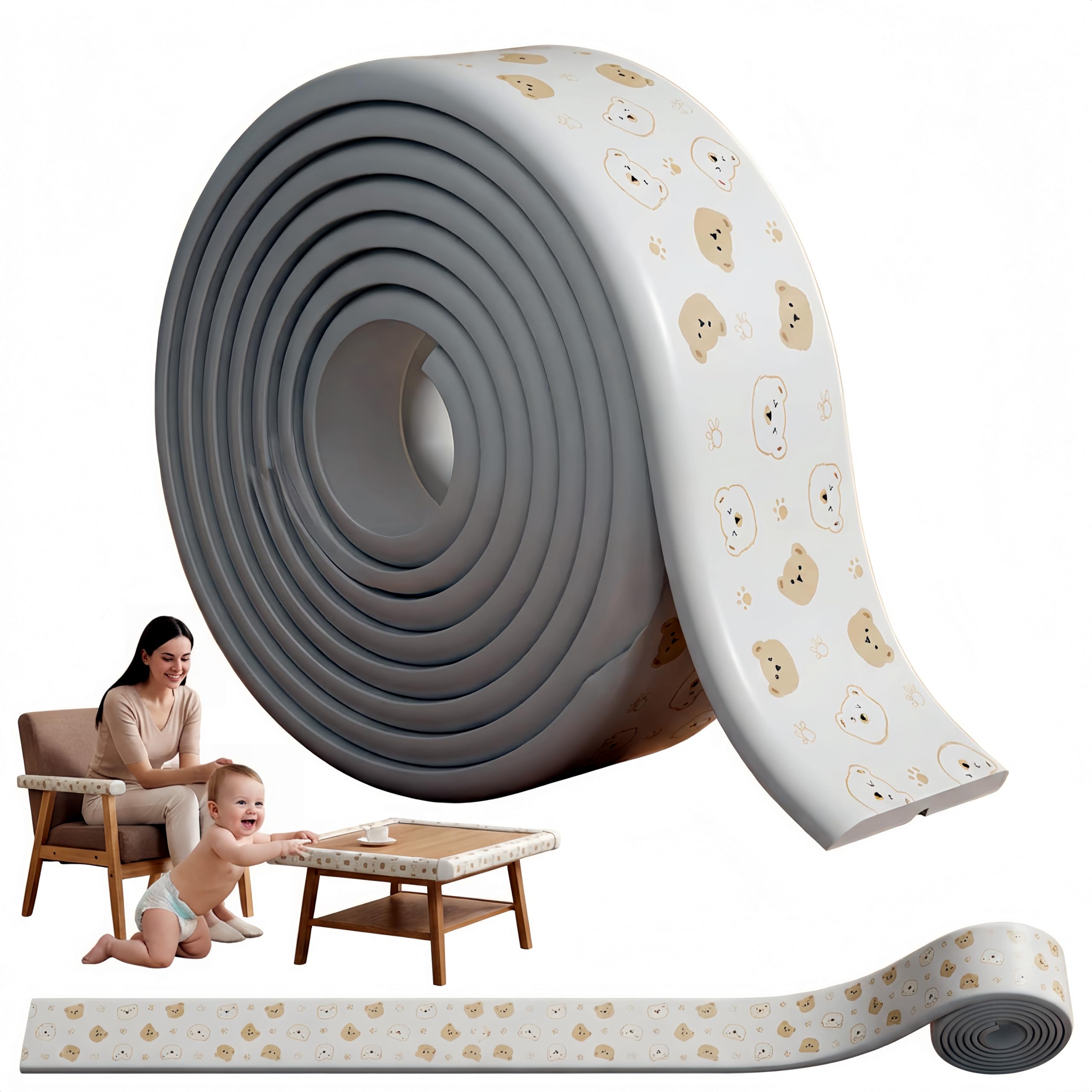 [Ellniges]High-Density 【Foam Bumper Strips】 for Babies, Versatile 【Corner & Edge Protection】 with Educational Numbers, & Safe Material, Easy Application for Homes