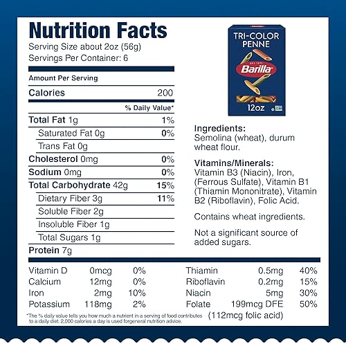 Miniatura 2 de Barilla Pasta Penne Tri-Color, caja de 12 onzas, pasta sin OMG hecha con sémola de trigo duro, pasta certificada Kosher
