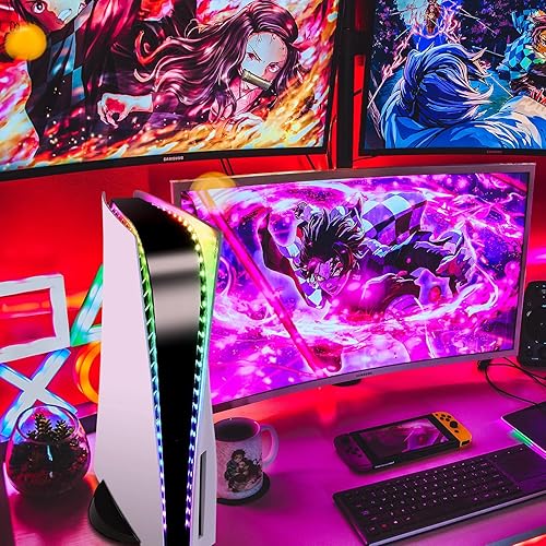 Miniatura 3 de Auarte Tira de luz LED RGB para disco PS5 y edición digital, tira LED flexible 5050 RGB con 7 colores 358 efectos, tira de luz LED, accesorios