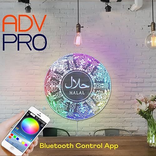 Miniatura 10 de ADVPRO Halal Food Muslim Guaranteed RGB Dynamic Glam LED Sign - Forma de corte a borde - Decoración de pared 3D inteligente - Iluminación dinámica
