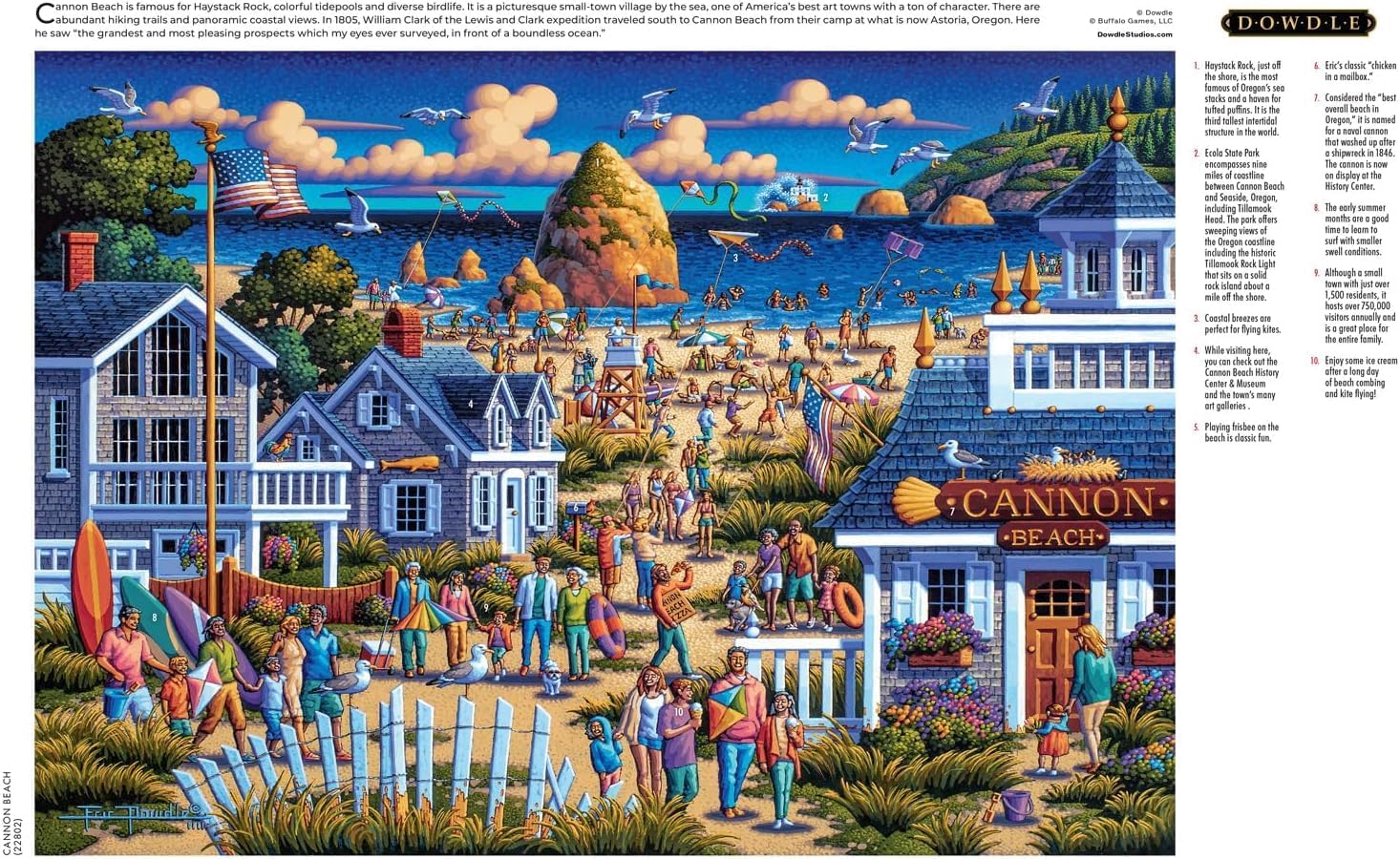 Buffalo Games - Dowdle - Cannon Beach - 300 Piece Jigsaw Puzzle for Adults -Challenging Puzzle Perfect for Game Nights - Finished Size is 21.25 x 15.00