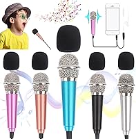 Vista 9 de 4 piezas mini micrófono mini karaoke micrófono para grabación de voz, micrófono portátil para chatear y cantar compatible con smartphone iPhone