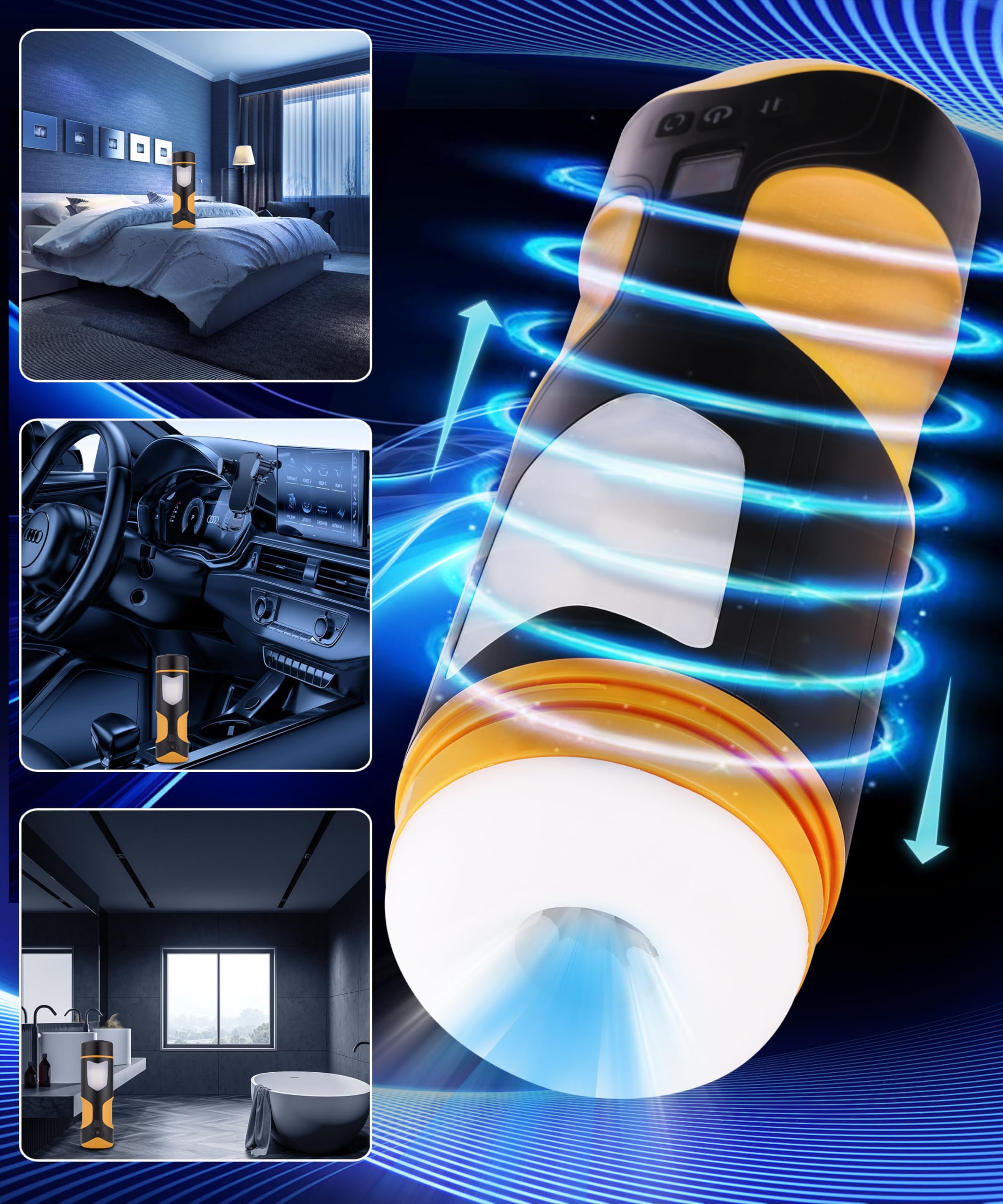 Elektrisches Cup-Masturbator-Spielzeug APP-Steuerung, Masturbieren für Männer mit 8 Modi, Teleskopfunktion und rotierender Massagefunktion, Pocket-Pussy-Penis-Masturbatoren, leicht zu reinigen