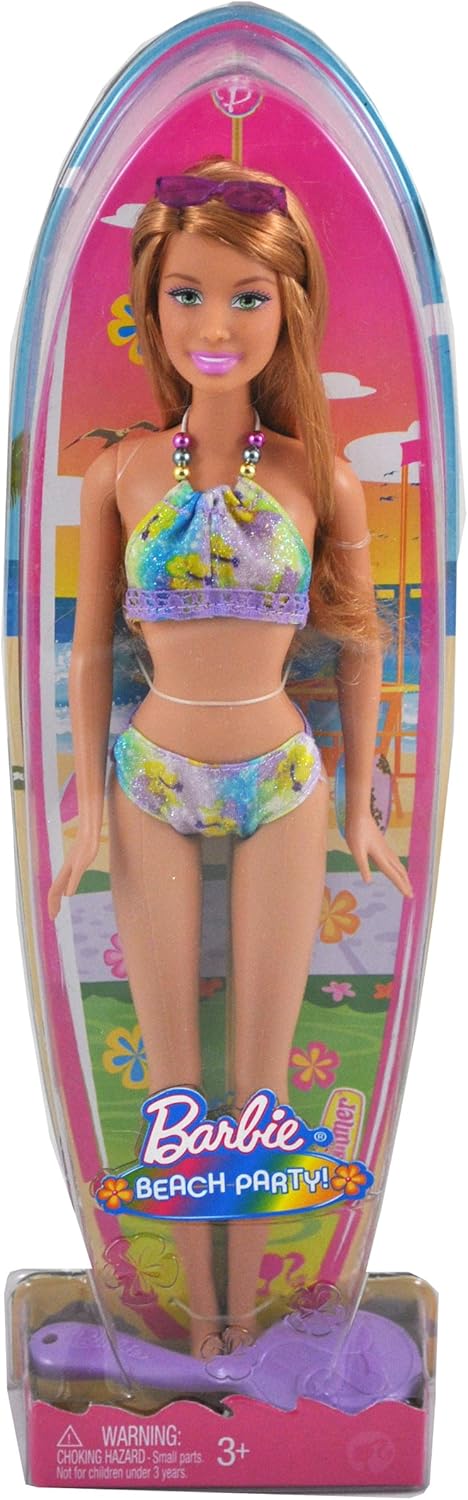 Barbie Year 2008 Beach Party Series 11 Inch Doll - SUMMER with Purple Sunglasses and Hairbrush (N4903)