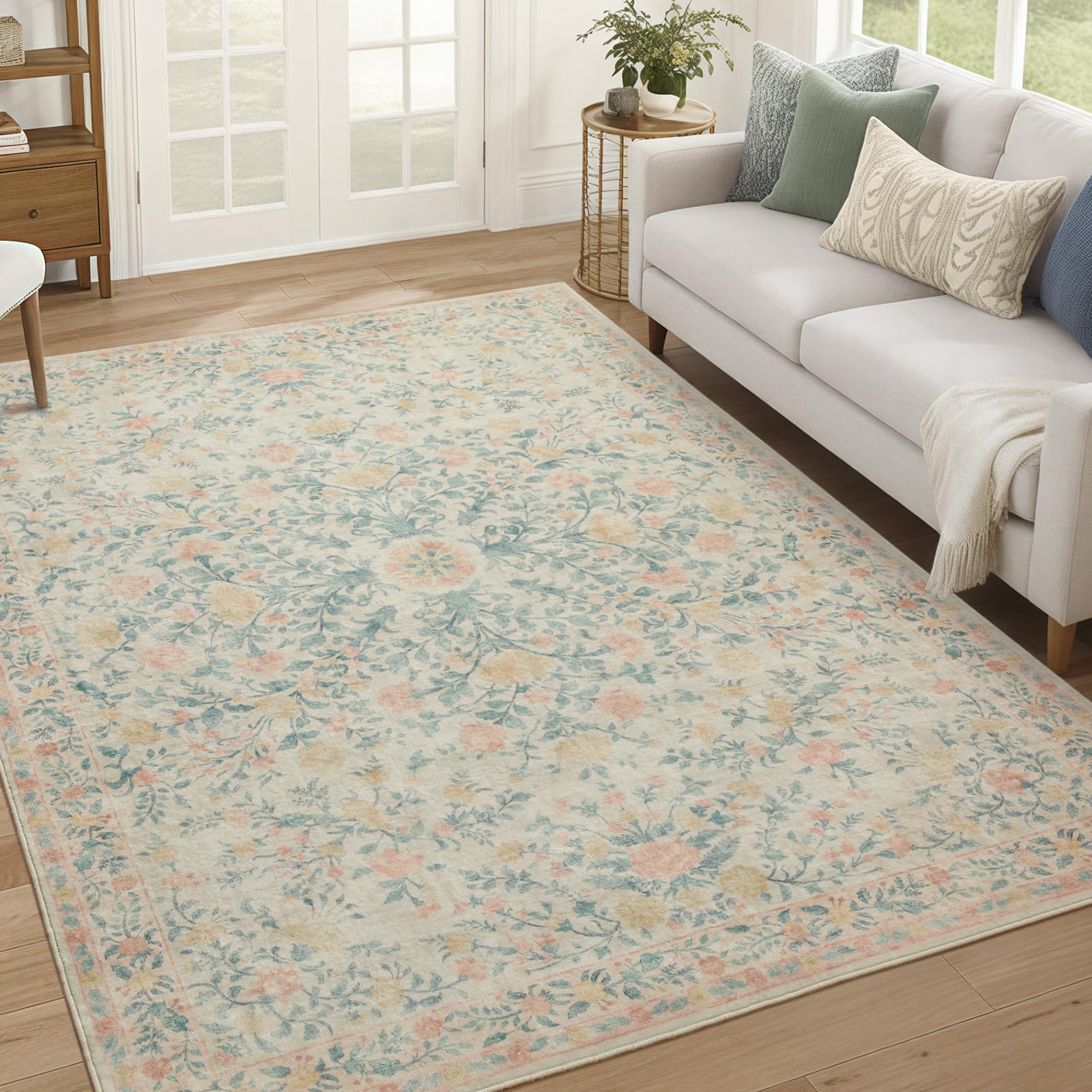 Tapis de zone 6x9 pour protéger le parquet et isoler le sol du salon