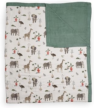 Little Unicorn Deluxe Muslin Quilt | 100% Rayon Muslin from Bamboo | Super Soft Blanket | Babies and Toddlers | X-Large 60" x 72 | Machine Washable Safari Social 2