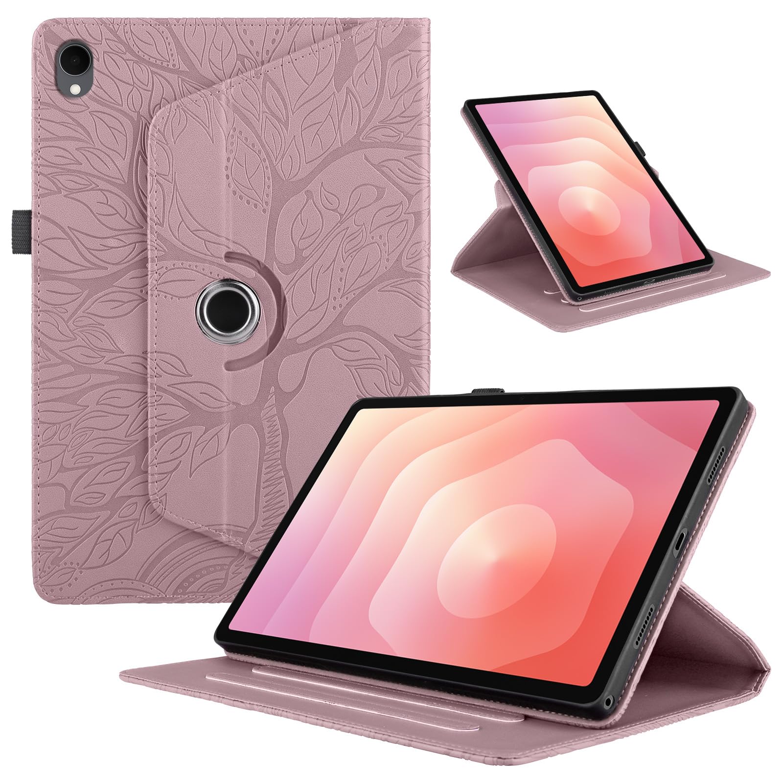 Funda para Samsung Galaxy Tab S9/ S8/ S7 11" (SM-X710/X700/T870) PU Cuero Tablets Protectora Cover 360°Carcasa Giratoria de ángulo Múltiple Stand Función Tablets Funda,Rojo Árboles — view 159