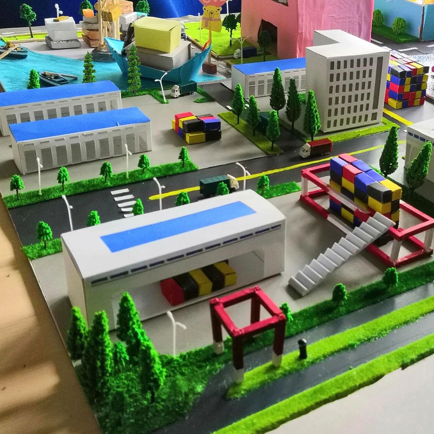 32PCS Model Trees Mixed Miniature Trees Model Tree Train Trees Railroad Scenery Diorama Tree Architecture Trees Fake Trees for Building Model DIY Crafts Diorama Scenery Landscape, Natural Green - Image 7