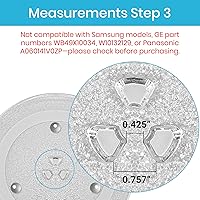 Vista 4 de Bandeja de vidrio para microondas de 11.25 pulgadas compatible con GE y Kenmore, pieza de repuesto exacta de WB49X10097/DE63-00536A / ME