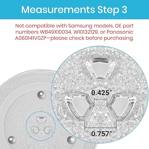 Miniatura 38 de Reemplazo de platos giratorios de microondas de 10 pulgadas, placa de vidrio para microondas compatible con Whirlpool, la pieza de repuesto exacta