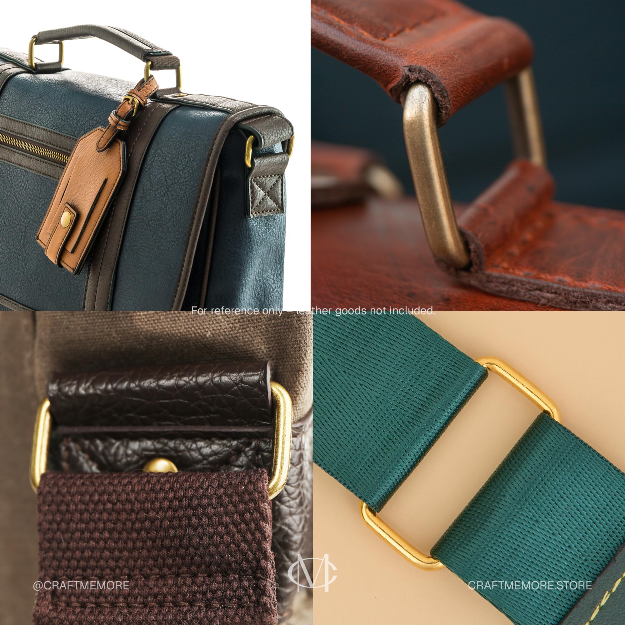 Craftmemore - Hebilla rectangular de metal para bolsa de cinturón, resistente, cable rectangular para cinchas de 1-1/4 pulgadas y 1-1/2 pulgadas de ancho, paquete de 20
