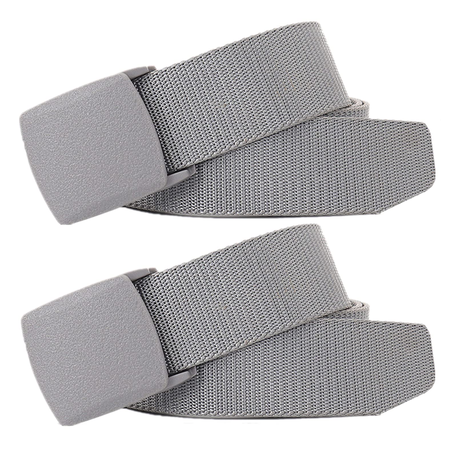 Cinturones para Hombres Cinturón Trenzado, cinturón Ligero for Hombres y Mujeres, cinturón de Nailon táctico Militar de liberación rápida sin Metal, 2 Piezas(Gray,170CM/67)