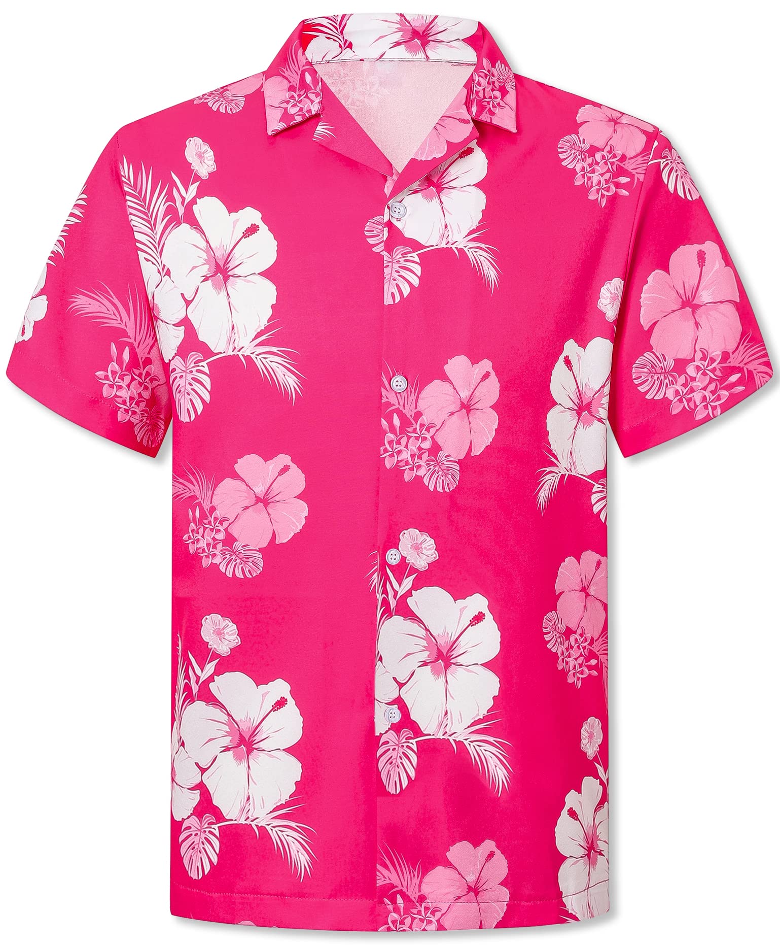 Cromoncent Hawaiian Shirt for Boy&amp;Men Short Sleeve Cuban Collar Tropical Holiday Summer Beach Shirts
