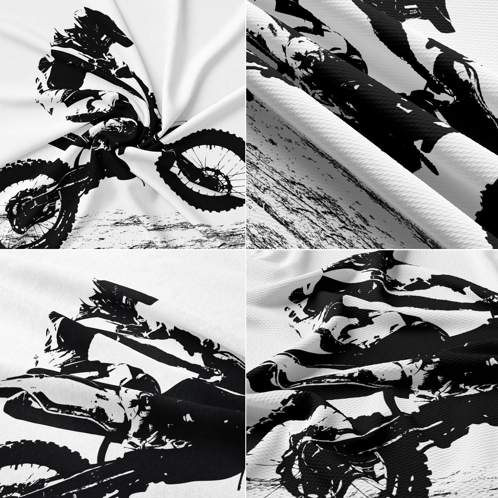 Copripiumino Moto 135 x 200 cm,3D Set di Biancheria da Letto a Tema Moto,con 2 federe da 50 x 75 cm, per adulti e bambini (Motocross-b, 135 x 200 cm)