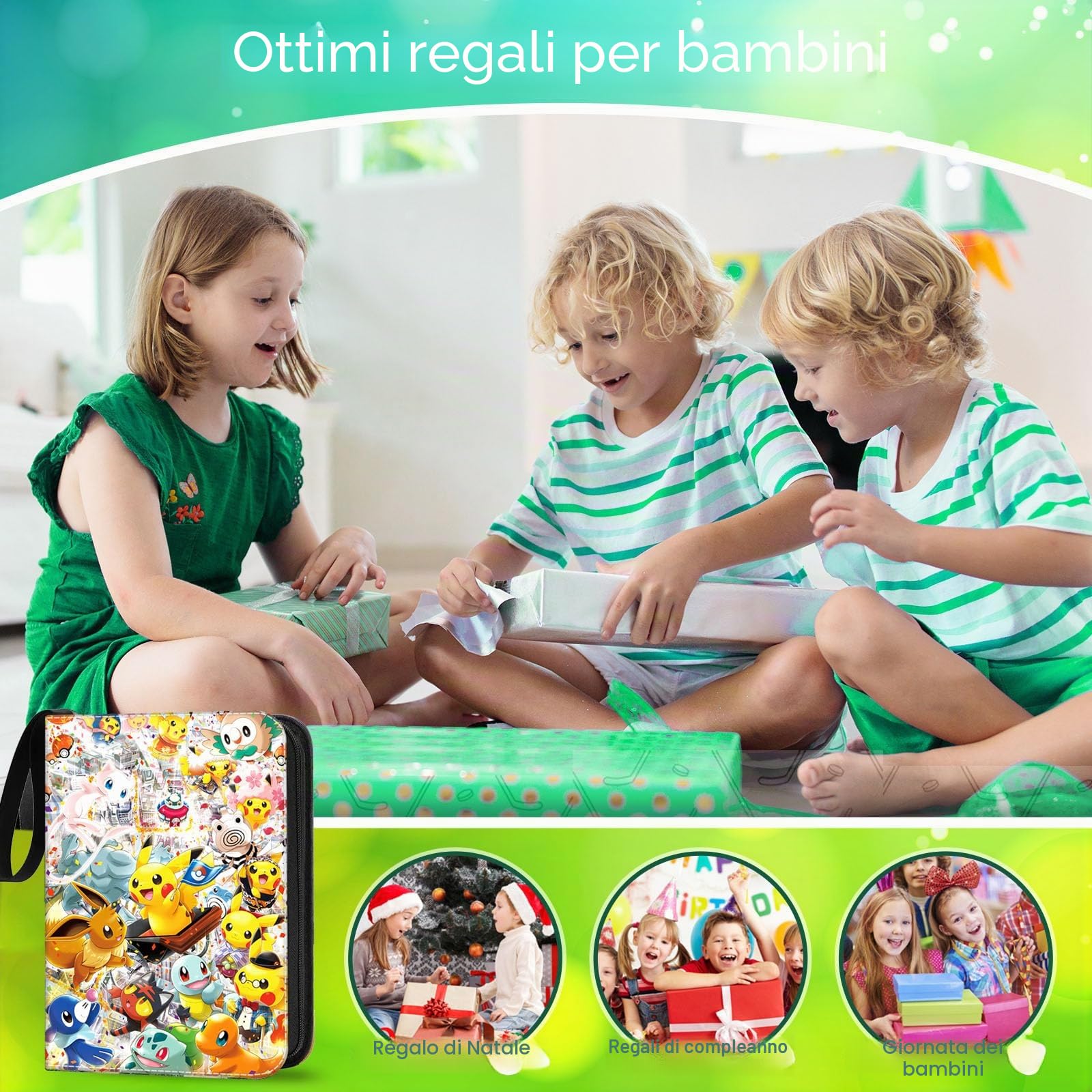 Album da collezione per carte, album per carte da collezione con 50 pagine e capacità di 400 carte, regali per collezionisti e bambini.