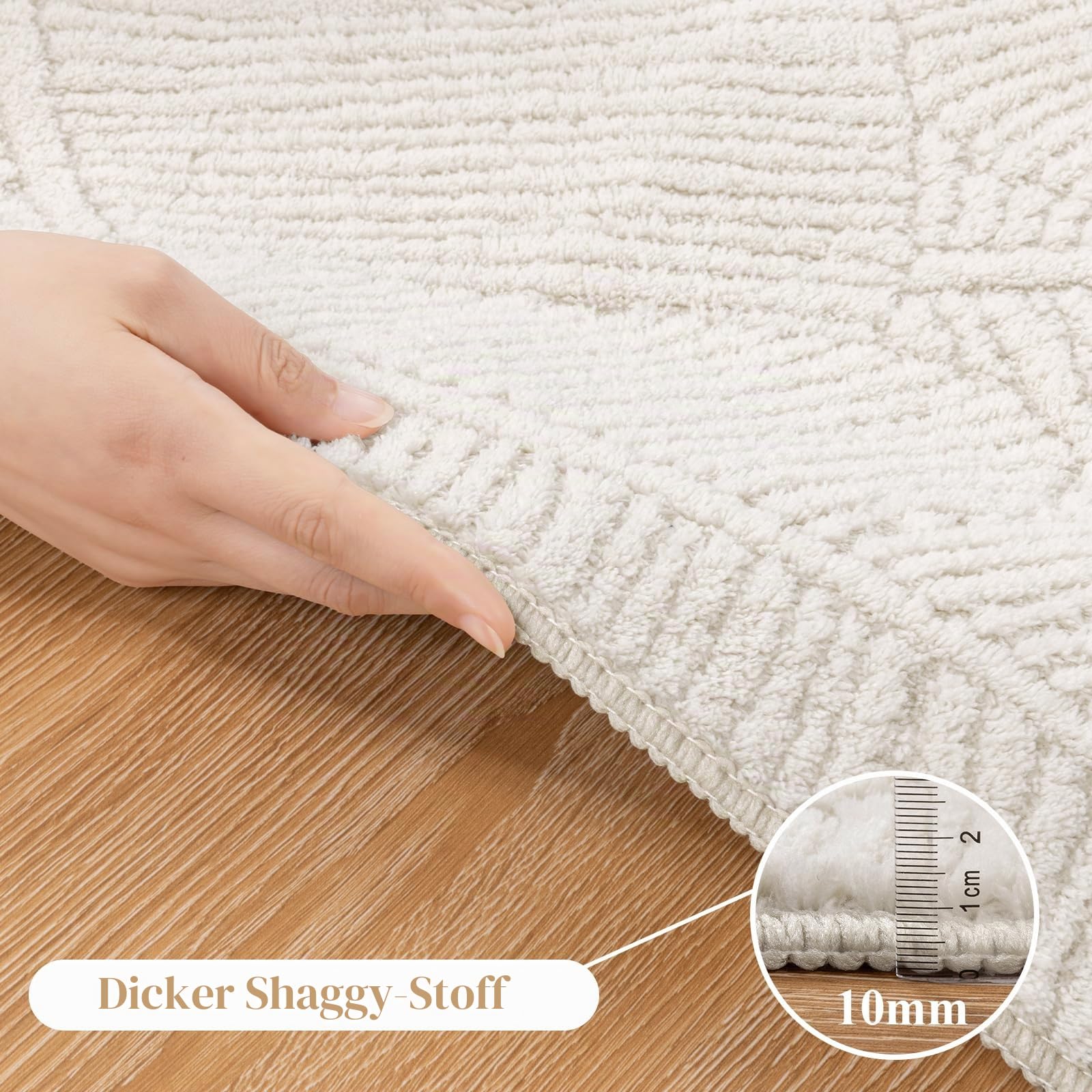 Enyhom Teppich Wohnzimmer Beige 200 x 300 cm Kurzflor Waschbarer Küchenteppich Moderner Wohnzimmerteppich Pflegeleicht Teppiche für Schlafzimmer Esszimmer