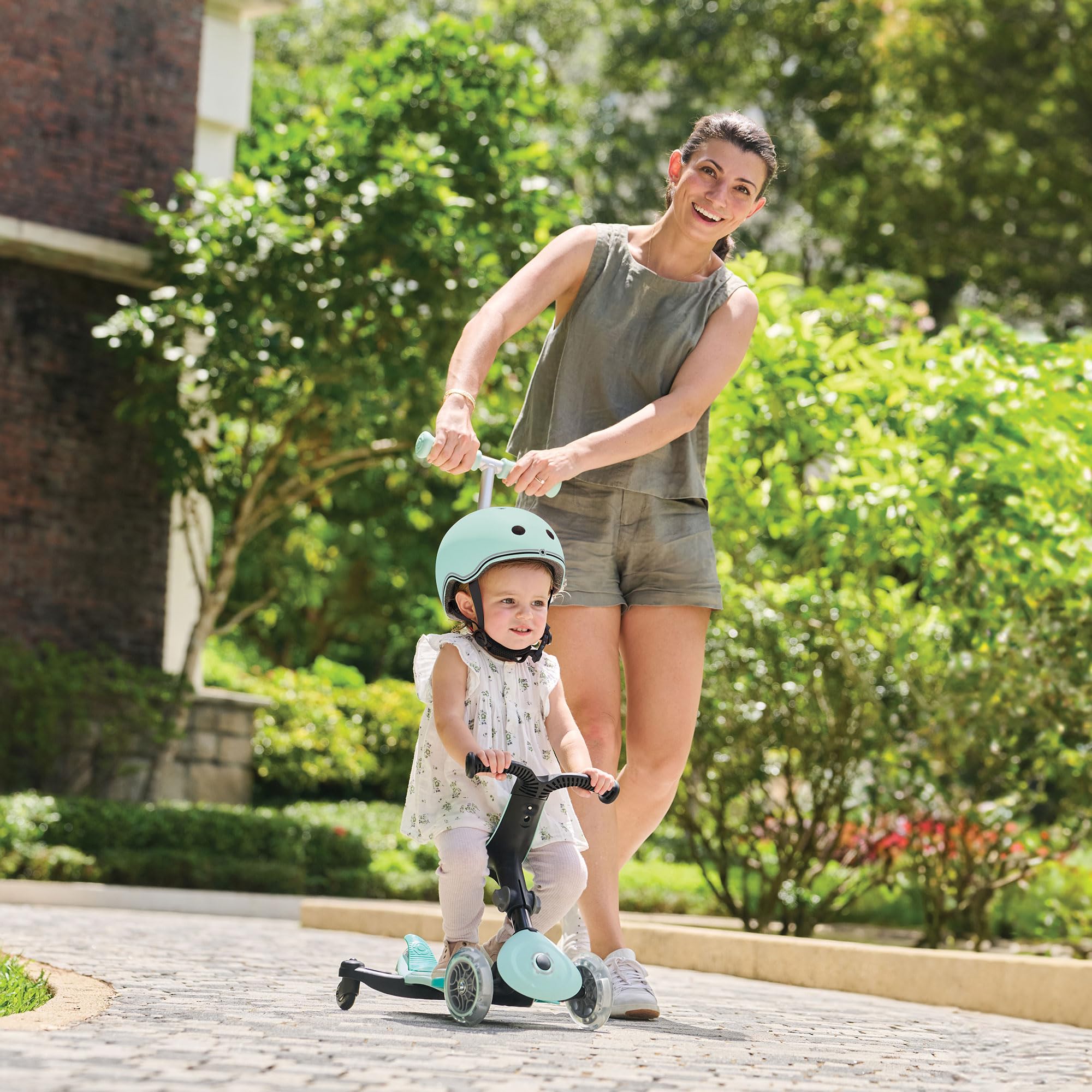 Globber Go Up Active Lights – Monopattino 3 Ruote Trasformabile, Da 15 Mesi A 9 Anni, Con Ruote LED, Materiali Riciclati
