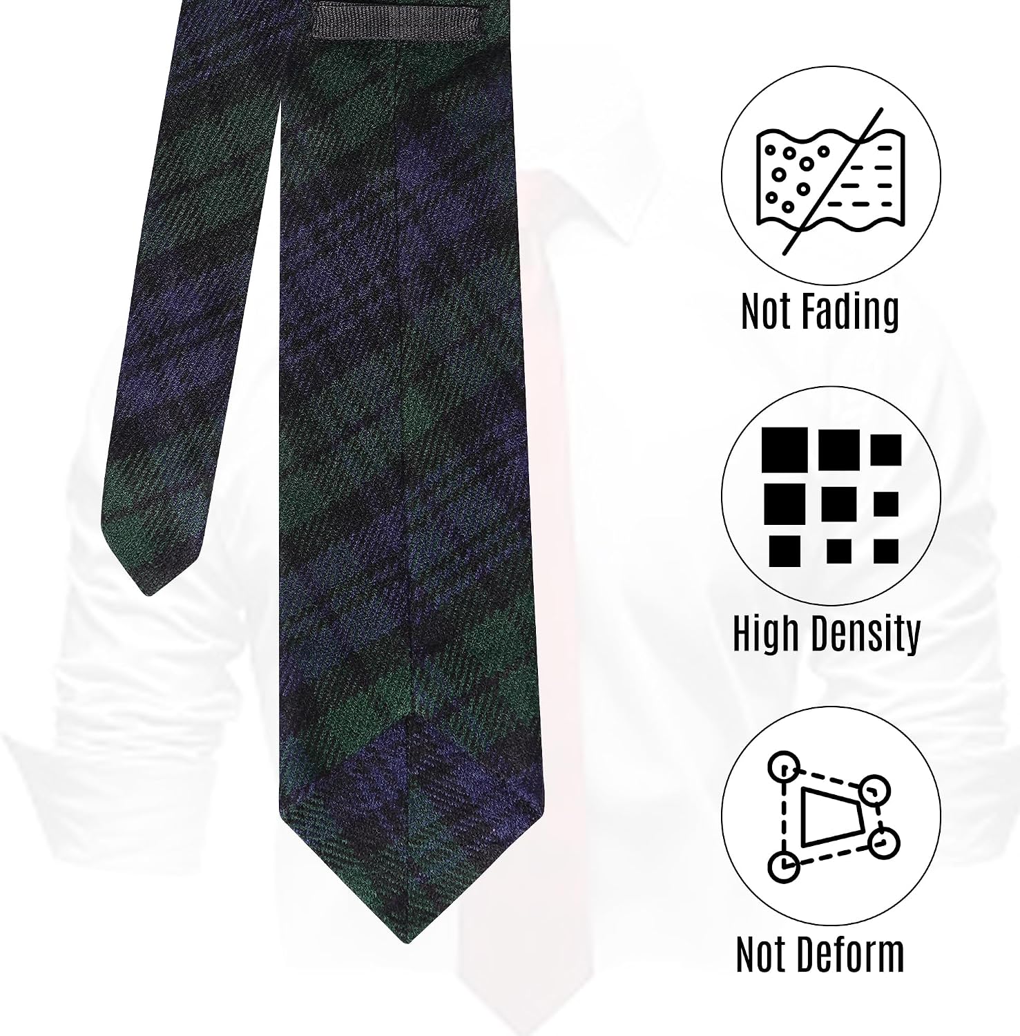 EZE Neck Ties for Men, Tartan kilt Check Tie, Scottish Highland Tartan Neckties, Acrylic Clan Wool Men Ties