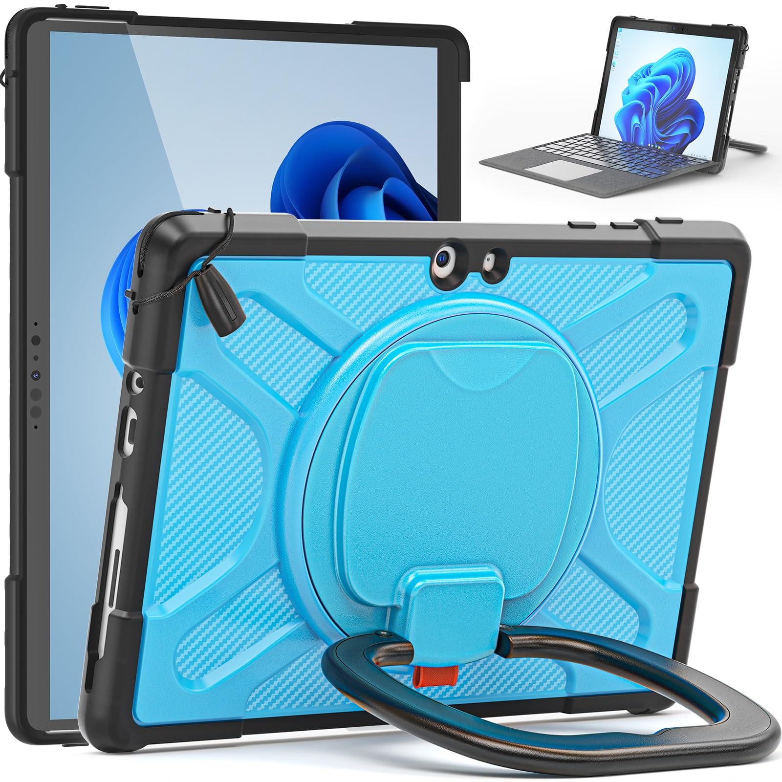 Pełne etui ochronne Kompatybilny z Microsoft Surface Go 4/ Surface Go 3/ Surface Go 2/ Surface Go 1 10,5-calowy pokrowiec Kompatybilny z klawiaturą Type Cover z podstawką, odporny na wstrząsy, wytrzym
