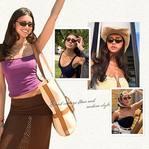 Miniatura 3 de mosanana Gafas de sol retro ojo de gato rectangulares ovaladas Y2k mujeres 90s moda estrecho pequeño MS52583