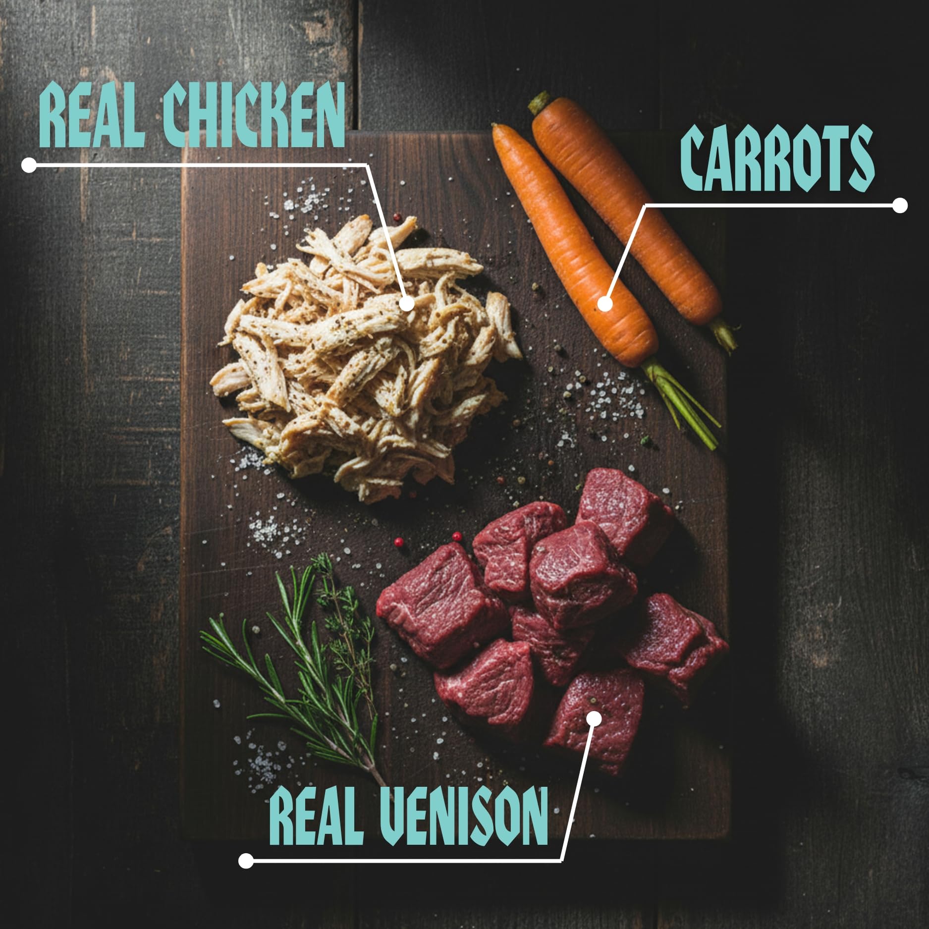 Amp’d Up Dog Training Treats, Soft and Chewy Healthy Snack for Puppies and Adult Dogs, Made with Real Chicken, Venison and Carrots, Grain Free, 14 oz - image 2