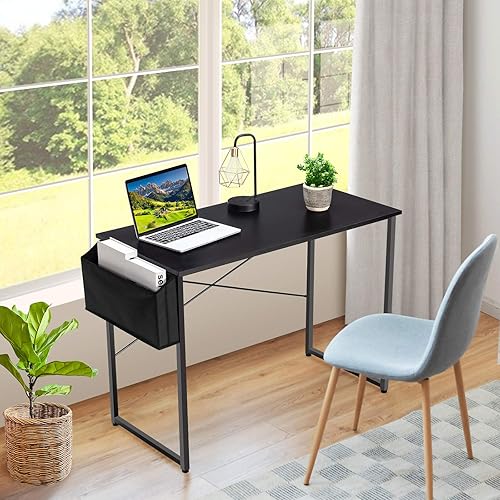 Toolsempire Mesa de escritorio para computadora, escritorio de computadora de oficina en casa de 40 pulgadas con bolsa de almacenamiento, escritorio