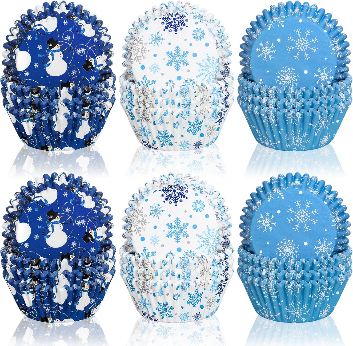 Whaline 600Pcs Christmas Winter Cupcake Liners Snowmen Snowflake Blue White Cupcake Wrappers Baking Cups Holders Xmas Holiday Muffin Liners for Party Supplies Decor Whaline 600Pcs Christmas Winter Cupcake Liners Snowmen Snowflake Blue White Cupcake Wrappers Baking Cups Holders Xmas Holiday Muffin Liners for Party Supplies Decor